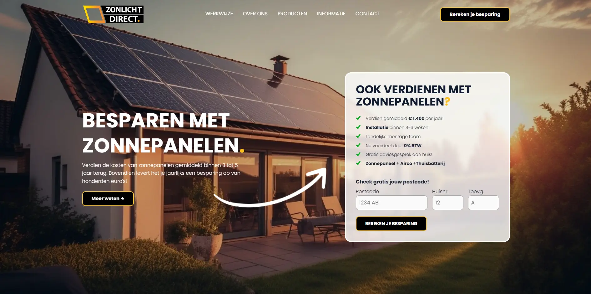 Website preview Zonlicht Direct