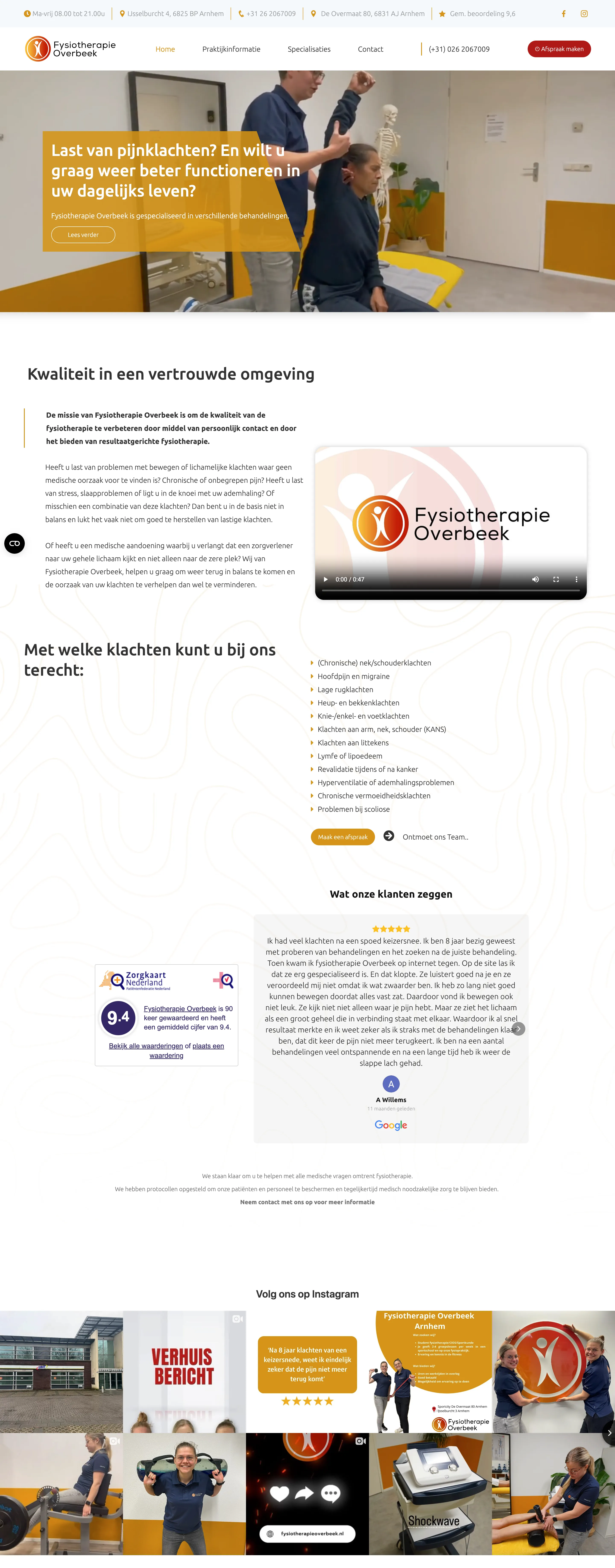 Fysiotherapie Overbeek pagina 1