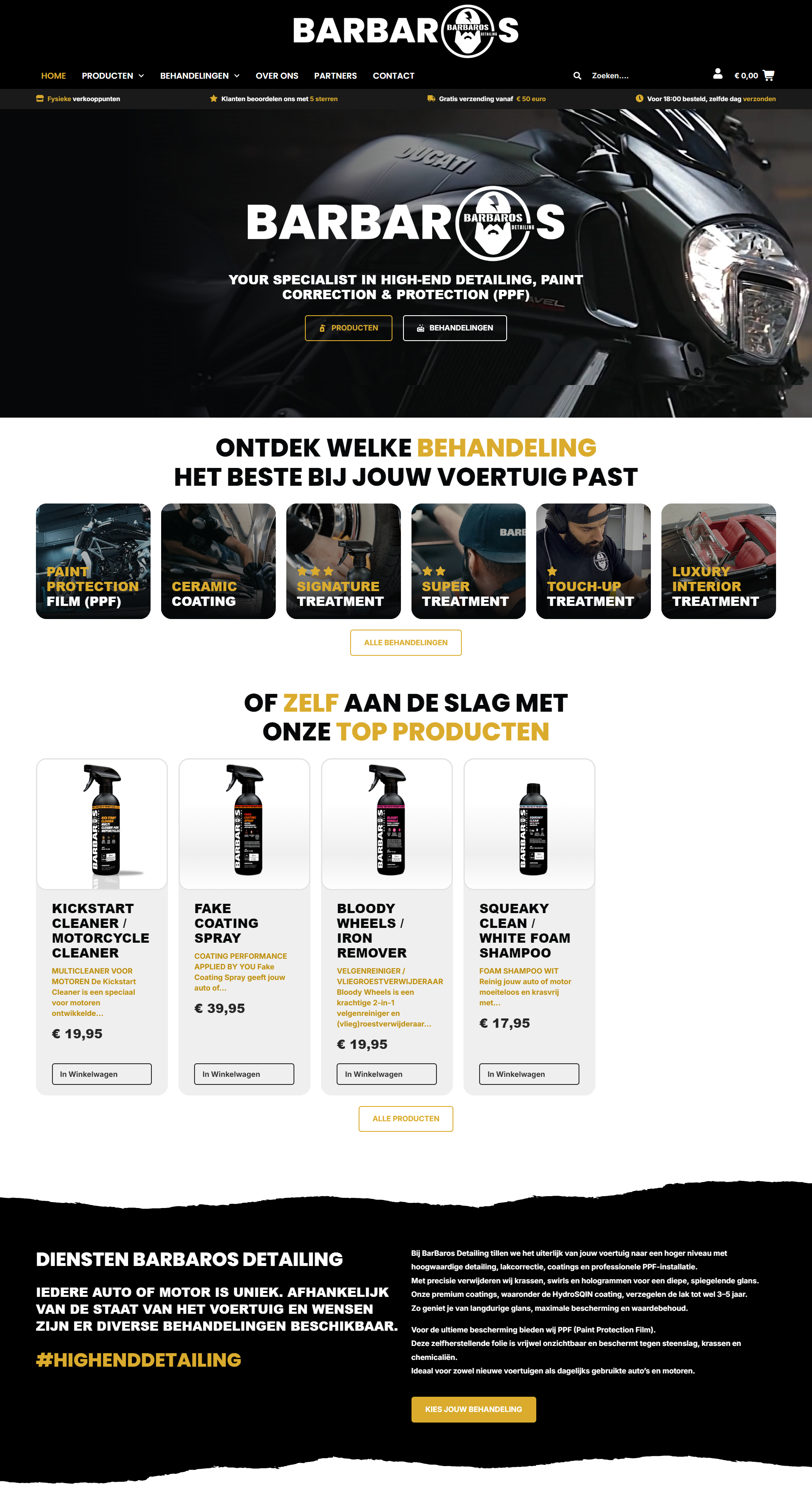 Voorbeeld van een websitepagina met opbouw en design