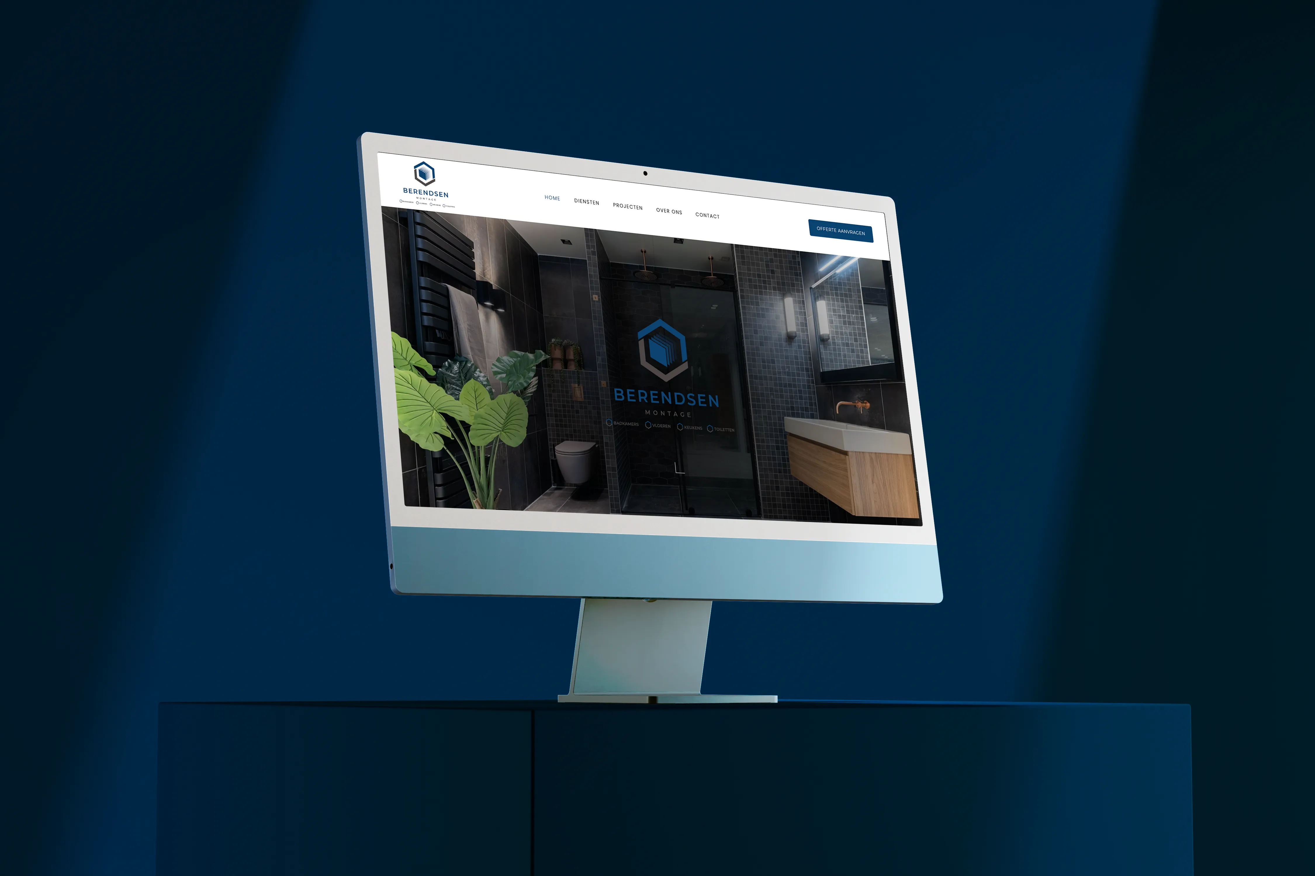 Homepage mockup van Berendsen Montage renovatie website